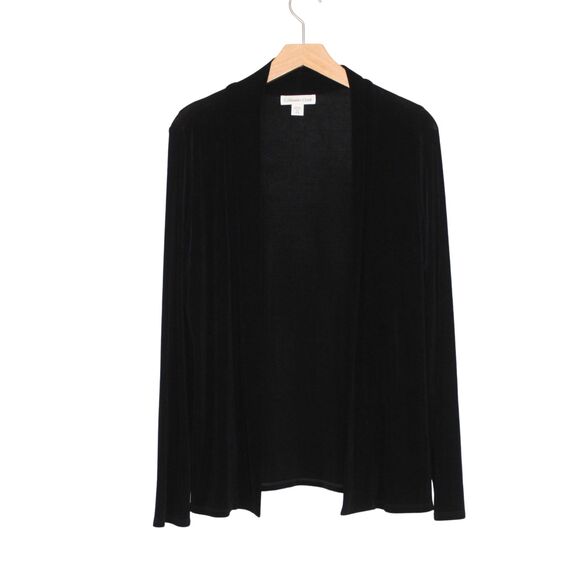 Coldwater Creek Sweaters - Coldwater Creek black slinky knit cardigan sweater size XS open front office